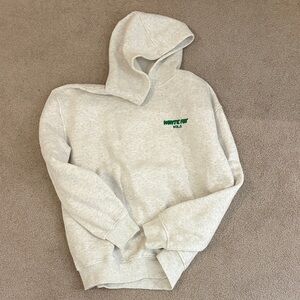 White Fox Boutique Heather Gray Hoodie with Green Logo
